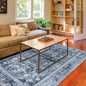 Area Rug 6×9, Large Vintage Boho Rug,Ultra-Soft Low Pile, Washable, Non Slip,Stain Resistant, Printed Carpet for Living Room Bedrooms Playroom Office Kitchen, Solid/Blue