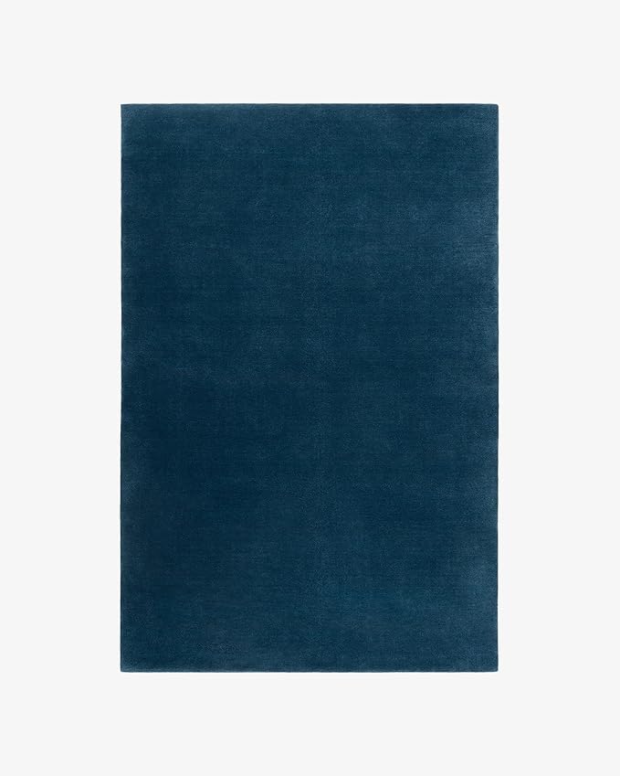 Hand-Tufted Wool Runner Area Rug – Soft Premium Wool Carpet for Living Room, Bedroom & Home Décor – 2.6X10 ft| Deep Blue – Durable, Non-Slip Backing, Handcrafted Rug
