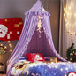 VETHIN Bed Canopy for Girls,Princess Round Dome Dreamy Mosquito Net Bedding Girls Room Castle Play Tent Hanging House Decor Reading Nook Canopies (Purple)