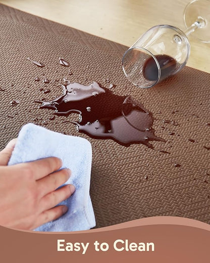 Ophanie Kitchen Mats for Floor, 3/4 inch Thick, 17x28 Anti Fatigue Cushioned Mat, Kitchen Rugs, Waterproof, Comfort Ergonomic Standing Mat for Office, Home, Sink, Brown Non-Slip Ridged Bottom