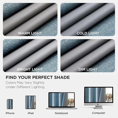 Joydeco Light Blue Blackout Curtains 96 Inches Long, Curtains 96 Inch Length 1 Panel for Bedroom, Thermal Insulated Linen Black Out Curtains with Grommets(100x96, Light Blue)