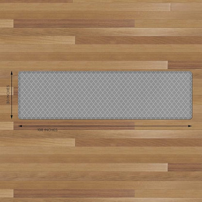 GelPro Anti-Fatigue Designer Comfort Kitchen Floor Mat, 30x108, Trellis Grey Stain Resistant Surface with 3/4” Thick Ergo-Foam Core for Health and Wellness