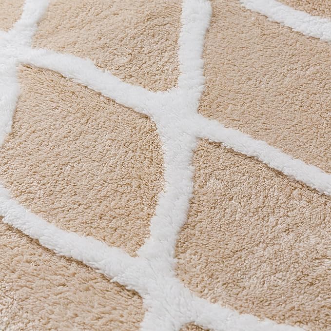 Beige 4x6 Area Rug Moroccan Shag Office Washable Carpet Soft Non Shedding Neutral Boho Doormat Plush Pile Modern Throw Rug for Entryway Kitchen Dining Room Bedroom Living Room