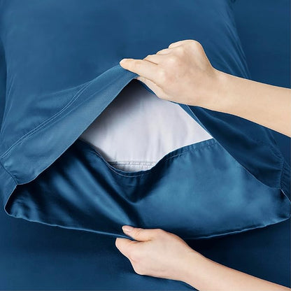 Bedsure California King Sheet Sets, Cooling Sheets, Rayon Derived from Bamboo, Breathable & Soft, Deep Pocket Up to 16 Inches, Hotel Luxury Silky Bedding for Hot Sleepers, Teal