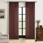 Chestnut Brown 84 Inch Pinch Pleated Linen Curtains 2 Panel Set for Living Room Thick Linen Textured Drapes 84 Inches Long Pinch Pleat Drapes Semi Sheer Curtain for Dining Bedroom Office Rust Maroon