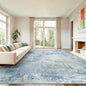 8x10 Area Rugs for Living Room, Modern Abstract Washable Rug with Non-Slip Backing & Low Pile, Large Washable Rug with Abstract Pattern for Bedroom, Dinning Room, Home Office, Light Blue
