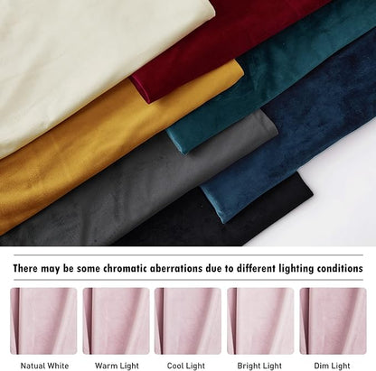 RYB HOME Pink Velvet Curtains 84 inches - Blackout Curtains for Living Room, Thermal Insulated Noise Reducing Panels Soft Luxury Window Decor for Bedroom, Blush Pink, W52 x L90 inches, 2 Panels