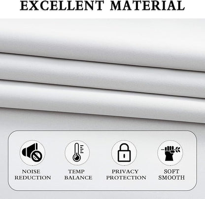 DONREN 72 Inch Room Darkening Curtain Panels - Thermal Insulated Rod Pocket Curtains for Living Room (Greyish White,2 Panels)