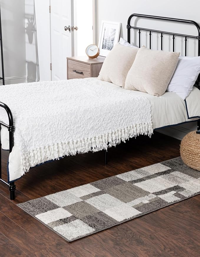 Unique Loom Autumn Collection Area Rug - Providence (2' 7" x 10' Runner, Gray/ Ivory)