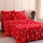 JSD Red Christmas Tree Kids Sheet Set Full Size, 4 Piece Soft Printed Microfiber Sheets Deep Pocket