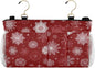 Bedside Caddy Hanging Bunk Bed Caddy Bed Organizer Hanging Pocket with 2 Hooks Bedside Storage Organizer Pocket Bag Holder Red Christmas Snowflakes