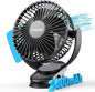 Svinkal USB Portable Clip on Fan, 2400mAh Battery Type-C 6in, 3 Speed 720° Tilting Head, Black Personal Rechargeable Fan for Desk, Bedside, Golf Cart, Baby Stroller, Indoor & Outdoor Use