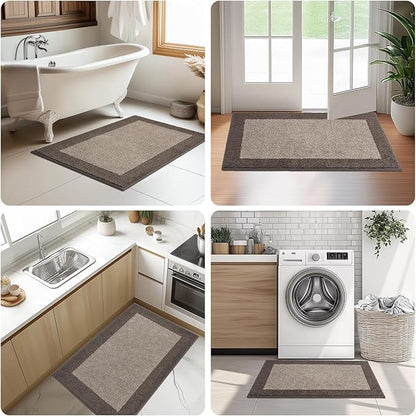 Machine Washable Runner Rug 32" x 96", Non Slip Kitchen Mat for Floor, Absorbent Entryway Rug for Kitchen, Bedroom, Living Room, Hallway, Door (Roll Packing)