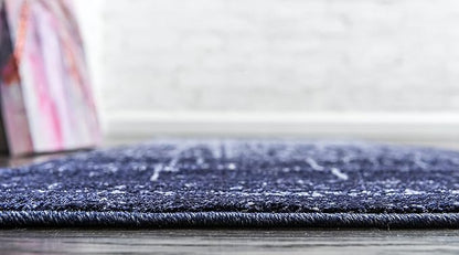 Unique Loom Del Mar Collection Area Rug - Jennifer (2' 7" x 10' Runner, Blue/ Navy Blue)
