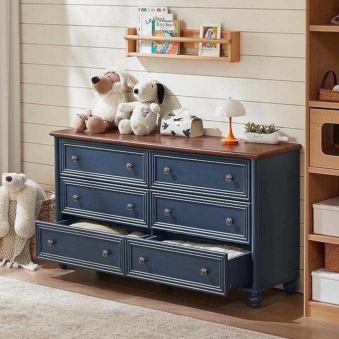 Farmhouse Dressers & Night Stand Set of 4, Wood 54" Wide Dresser & 45" Tall Chest of Drawers, 18" with Charging Station Nightstand Set of 2, Bedroom Furniture Dresser Set for Home Living Room Hallway