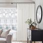 Beige White 70 Inch Wide Curtains 96 Inches Long for Living Room Light Filtering Semi Sheer Farmhouse Pleated Curtain with Hooks Rings for Patio Sliding Door Dining Room Large Window 1 Panel 70x96