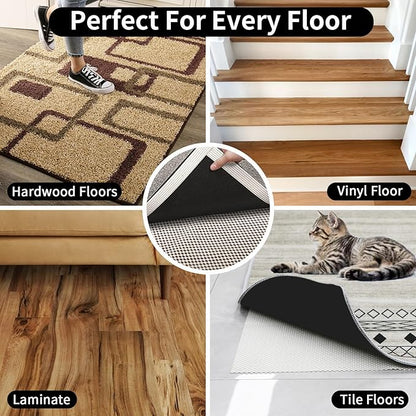 FestiCorp Non Slip Rug Pads 2x8 Ft Non Skid Rug Pad Gripper, Anti-Slip Carpet Rug Mats for Under Rugs and Hard Surface Floors