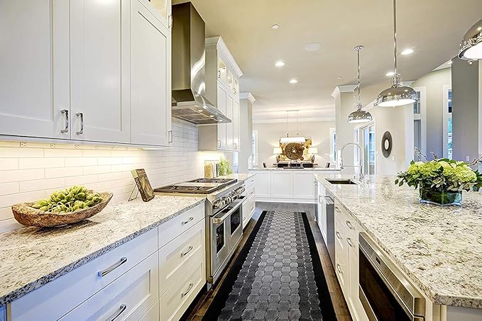 Custom Length Hallway Runner Rug,Slip Resistant,Checkered Black, 26 Inch X 32 feet, Sold and Priced Per Foot