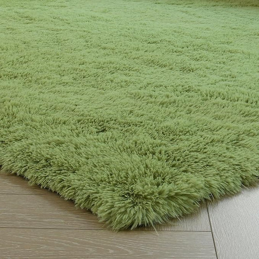 duduta Green Soft Fluffy Rug 4x6 ft, Shag Fuzzy Plush Rectangle Carpet for Bedroom Nursery Living Room Home Decor