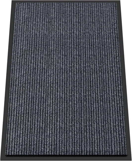 Kuyal Front Door Mat, 2'x3' Indoor Outdoor Entrance Mats, Commercial Floor Inside Outside Entrance, Heavy Duty Durable Welcome Mat, Rubber Backing Non Slip Outdoor Mats for Entryway,Dark Gray