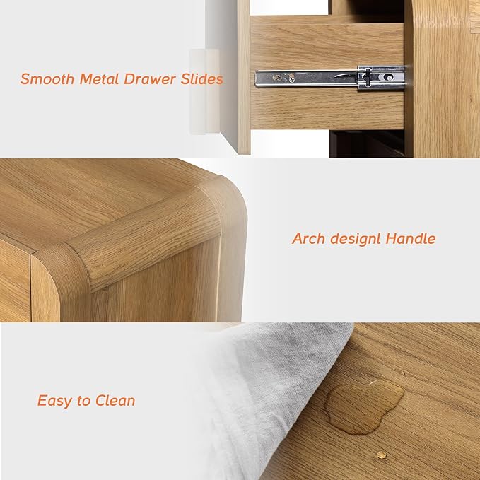 WAMPAT 3 Piece Bedroom Dresser Set, 110.2" Wide 12 Drawers Wood Dresser, Mid-Century Modern Storage Chest with Curved Handles for Bedroom, Living Room (Light Walnut)