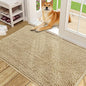OLANLY Dog Door Mat for Muddy Paws 50x30, Absorbs Moisture and Dirt, Absorbent Non-Slip Washable Doormat, Quick Dry Chenille Mud Mat for Dogs, Entry Indoor Entryway Carpet for Inside Floor, Beige