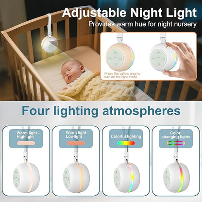 Portable Sound Machine for Baby Kids Adults, USB Rechargeable White Noise Machine with Timer Function,18 Smooth Sounds, 256-Color Changing Mood Light, Memory Function, Sound Therapy for Home, Travel