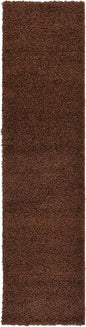 Unique Loom Solid Shag Collection Area Rug (2' 7" x 10' Runner, Chocolate Brown)