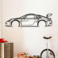 Dekory Car Wall Art – 911 GT3 RS (992) Black Metal Sports Car Silhouette, Modern Industrial Automotive Wall Decor for Garage, Living Room or Bedroom – 24 Inch (S)