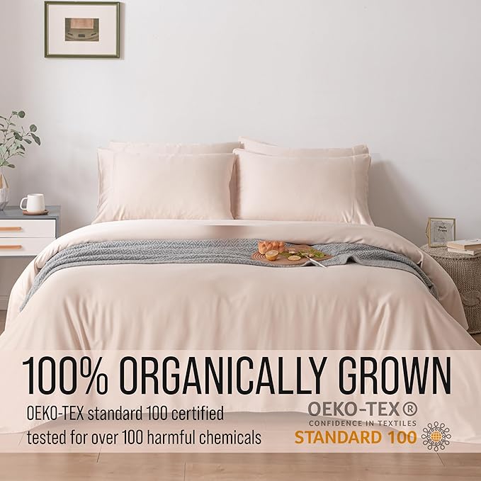 Bella Coterie 6 Piece Luxury Bamboo Viscose King Size Sheet Set | 100% Organically Grown | Cooling for Hot Sleepers | 18" Deep Pocket | Soft & Hypoallergenic | 4 Pillowcases [Champagne]