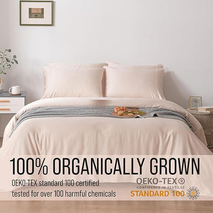 Bella Coterie 6 Piece Luxury Bamboo Viscose King Size Sheet Set | 100% Organically Grown | Cooling for Hot Sleepers | 18" Deep Pocket | Soft & Hypoallergenic | 4 Pillowcases [Champagne]