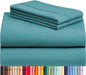 LuxClub 4 PC Full Sheet Set, Deep Pockets Wrinkle Free Cooling Bed Sheets Hotel Bedding for Women, Men, Kids & Teens, Includes 1 Fitted Sheet, 1 Flat Sheet and 2 Pillowcases-Soft Teal