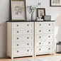 Farmhouse 5 Drawer Dresser for Bedroom Set of 2, 42" Tall Small Dressers & Chest of Drawers, Rustic Wood Dresser with Metal Handle, Storage Organizer Closet for Living Room, Hallway,Entryway