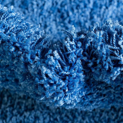 Unique Loom Solid Shag Collection Area Rug (6' 1" x 9' Rectangle, Periwinkle Blue)