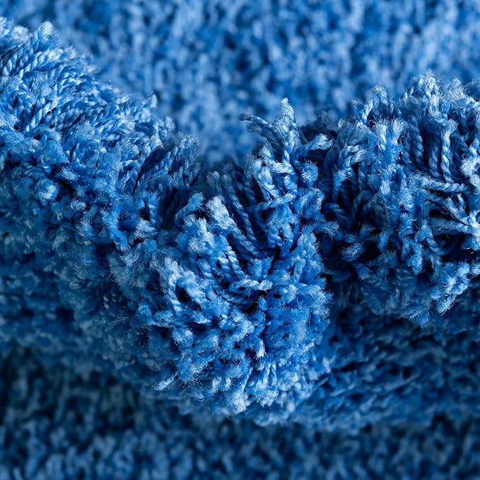 Unique Loom Solid Shag Collection Area Rug (8' x 11' Rectangle, Periwinkle Blue)