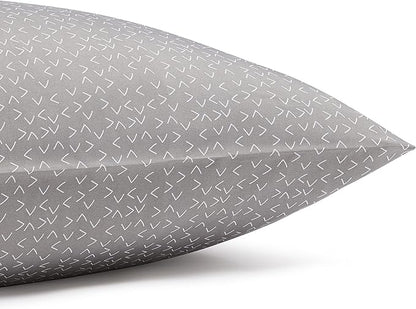 Amazon Basics Lightweight Super Soft Easy Care Microfiber 4 Piece Bed Sheet Set With 14-inch Deep Pockets - Queen, Grey Arrows,Printed