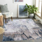 vivorug Washable Rug, Ultra Soft Area Rug 3x5, Non Slip Abstract Small Rug, Stain Resistant Rugs for Living Room Bedroom, Modern Fluffy (Gray/Navy, 3'x5')