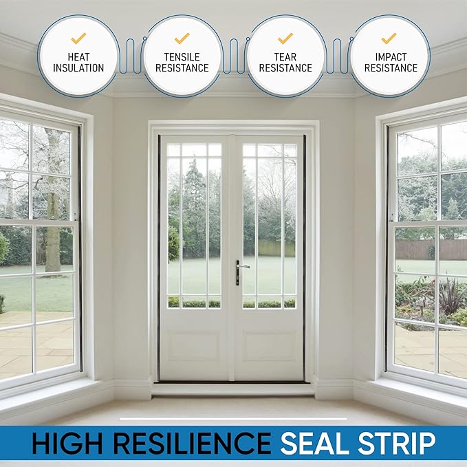 Adhesive V Shape Weatherstrip, Weather Stripping Door Seal Strip Foam Door Frame Insulation Side Jamb Bottom Groove Gap Filler Soundproof V Weatherstripping (Black, 1/2 in x 1/2 in x 26 Ft)