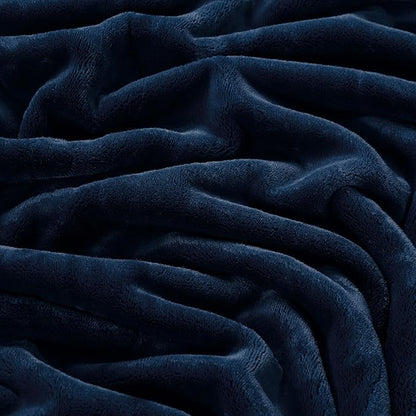 Brookstone Nap Plush Throw Blanket for Couch | Warm & Super Soft Blanket with Unmatched Heavy, Dense, and Ultra-Comfy Throw | Luxurious Drape, Cozying Up on a Sofa, Chair | Blue