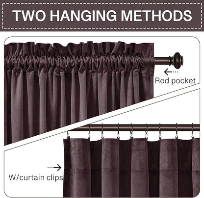 StangH Purple Curtains 84 Inch - Luxury Thermal Light Blocking Privacy Velvet Drapes for Bedroom & Living Room, Super Soft Noise Reducing Window Treatments, W52 x L84, 2 Panels