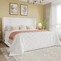 SHA CERLIN Full Size Velvet Upholstered Platform Bed Frame with Vertical Channel Tufted Wingback Headboard, Wooden Slats Support, Easy Assembly, Under Bed Storage, No Box Spring Required, White