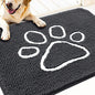 OLANLY Dog Door Mat for Muddy Paws 30x20, Paw Print Design, Absorbs Moisture and Dirt, Absorbent Non-Slip Washable Doormat, Quick Dry Chenille Mud Mat for Dogs, Entry Indoor Entryway Carpet, Dark Grey