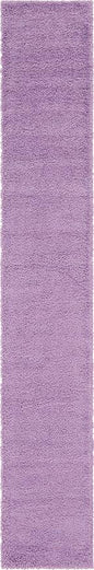 Unique Loom Solid Shag Collection Area Rug (2' 6" x 16' 5" Runner, Lilac)