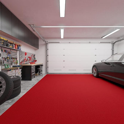 Ottomanson 6'6" x 48' Hallway Runner with Scraper Pile Extra Durable Non-Slip Rug Mat for Indoor & Outdoor Use - Ideal for Kitchen, Entryway, Patio & Garage - High-Traffic Carpet, Red