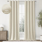 ChrisDowa 100% Blackout Birch Solid Curtains 96 Inches Long 2 Panels for Bedroom Living Room,Farmhouse Room Darkening Thermal Insulated Soundproof Grommet Top Window Treatment Drapes,52x96