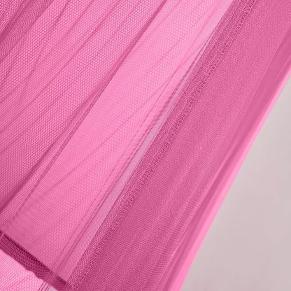 South to East Canopy Bed Curtains, 4 Corner Post Queen Bed Canopy for Girls, Wine Red Bed Drapes for Bedroom, King Canopy Bed Curtain, 100% Ripstop Polyester, Easy Installation, King/Queen Size Rose