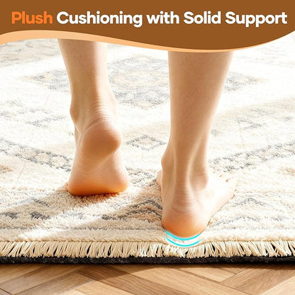 Veken Non Slip Cushioned Rug Pad Gripper, Felt and Silicone Backing, Carpet Liner for Hardwood Floors and Finishes, Under Area Rugs Anti Skid Mat, Keep Rugs Safe and in Place, 2 x 3 Ft 1/8 inch Thick