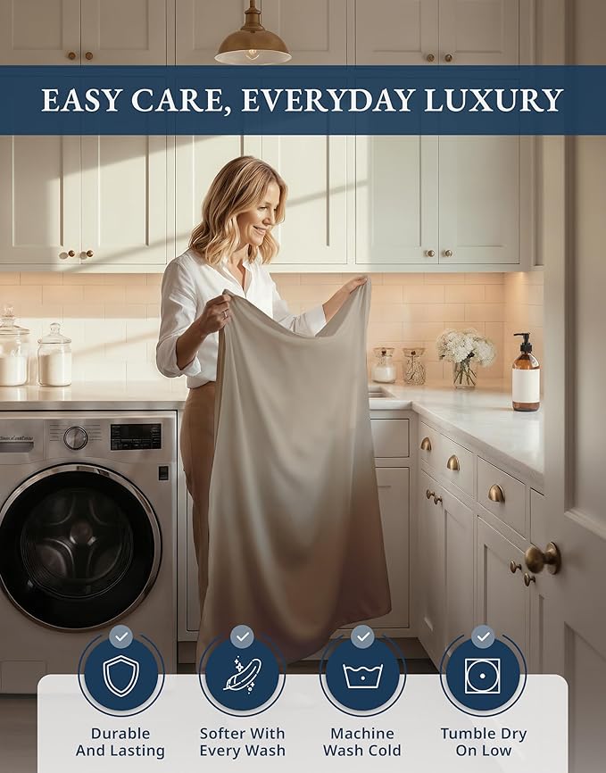 LANE LINEN Luxury 100% Egyptian Cotton Extra Long Twin Sheets for Hospital Bed - 1000 Thread Count, Eoc-Friendly Oeko-Tex Certified No Pill Fade Resistant Machine Washable Cotton Bed Sheet -Taupe