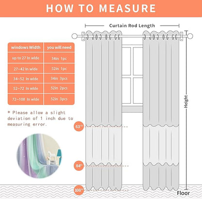 XiDi Purple Grey Curtains for Kids Bedroom, Princess Room Decor Green Curtain, Cute Curtains Blackout, Curtains Girls Bedroom 63 inchs Long 34 inches Wide 1 Panel