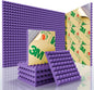 Sonicism Sound Proof Foam Panels for Walls Self-Adhesive 12 Pack Pyramid 1" X 12" X 12" Soundproof Wall Panels High Density Acoustic Panels Foam Fast Expand,Sound Absorption & Decoration,Purple